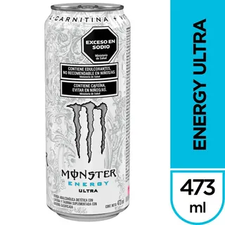 Bebida Energizante Monster Energy Ultra sin Azúcar 473 ml