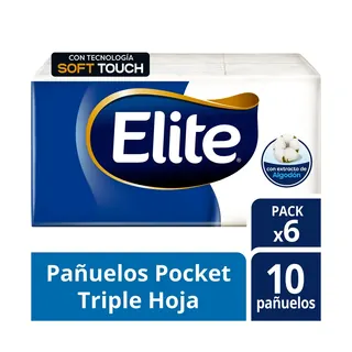 Pañuelos Descartables Elite Pocket 6 Paquetes