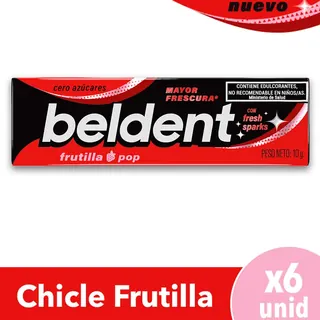 Chicle Beldent Frutilla 6 u