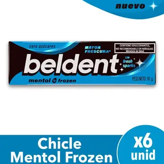 Chicles Beldent Mentol Frozen 6 unidades