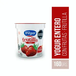 Yogur Tregar Entero Firme Frutilla 160 g sin TACC