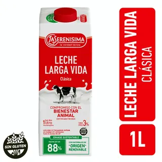 Leche La Serenísima Clásica Entera 3% 1 L