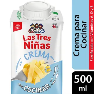Crema de Leche Las Tres Niñas UAT para Cocinar 500 cc