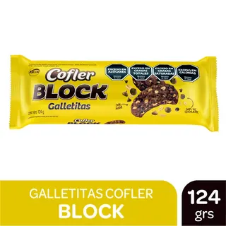 Galletitas Cofler Block con Chips de Chocolate y Maní 124 g