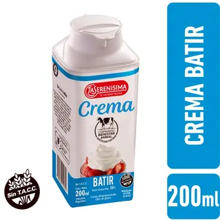 Crema de Leche La Serenísima para Batir 200 cc