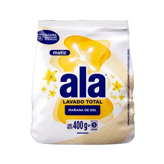 Jabón en Polvo Ala Matic Mañana de Sol Máxima Blancura 400 g