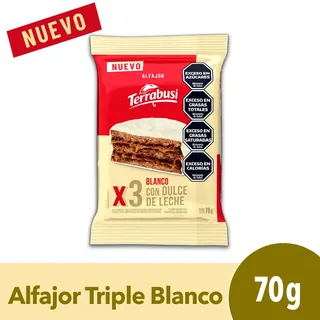 Alfajor Terrabusi Triple Blanco 70 g