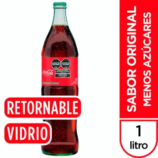 Gaseosa Coca-Cola Sabor Original Botella de Vidrio Retornable 1 L