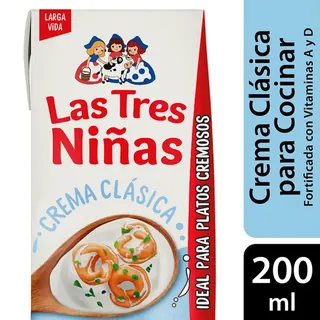 Crema de Leche Las Tres Niñas UAT para Cocinar 200 cc