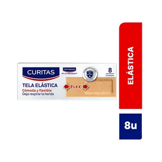 Apósitos Adhesivos Curitas Tela Elástica 8 u