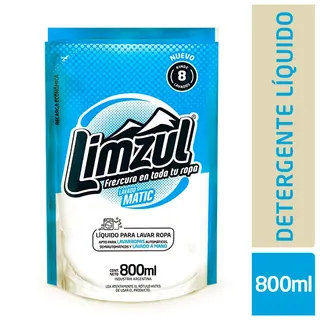 Detergente Líquido para Ropa Limzul Matic 800 ml