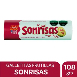 Galletitas Sonrisas Rellenas Sabor Frambuesa 108 g