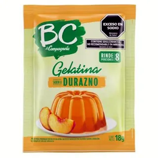 Gelatina BC Light Durazno 18 g