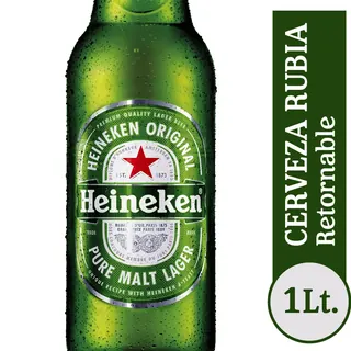 Cerveza Heineken Rubia Retornable 1 L