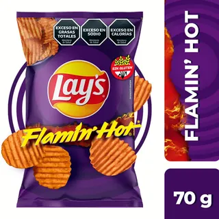 Papas Fritas Lays Ondas Flamin' Hot 70 g