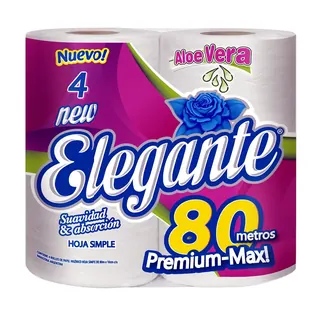 Papel Higiénico Elegante 4 u. x 80 m
