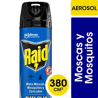 Insecticida Raid Mata Moscas y Mosquitos Aerosol 380 ml