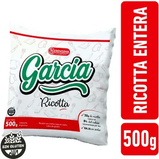 Ricotta García Entera Bajo Sodio 500 g