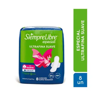 Toallitas Femeninas Siempre Libre Especial Ultrafina 8 u